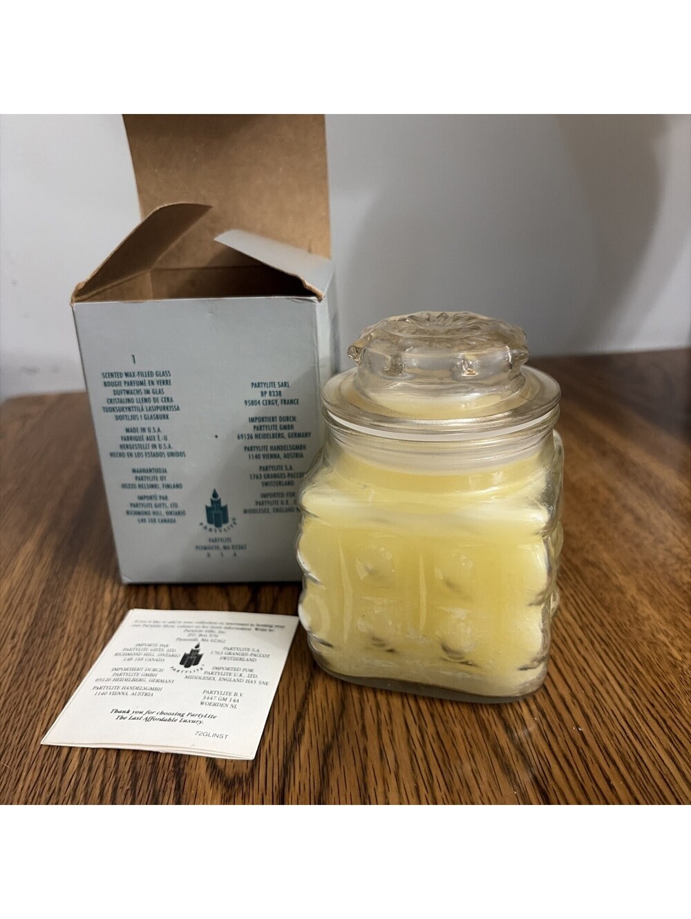 Party Lite Pineapple Scented Square Jar Candle